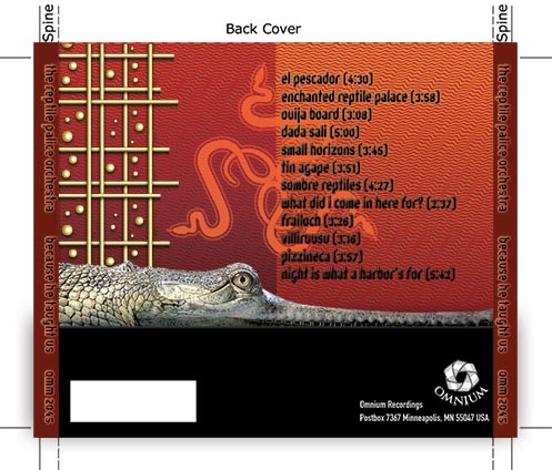 Bogus CD Cover for the Reptile Palace Orchestra: Back