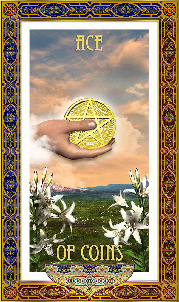 image of the potterverse tarot card, suit of coins - the ace Potterverse Tarot, Suit of Coins - the Ace